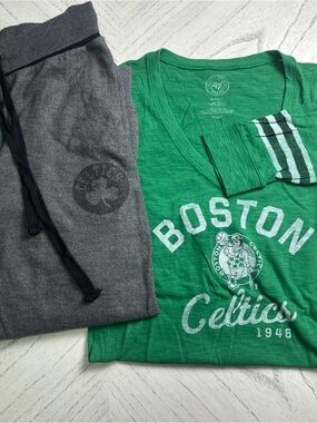 Boston Celtics Green Tee and Sweatpants Size S